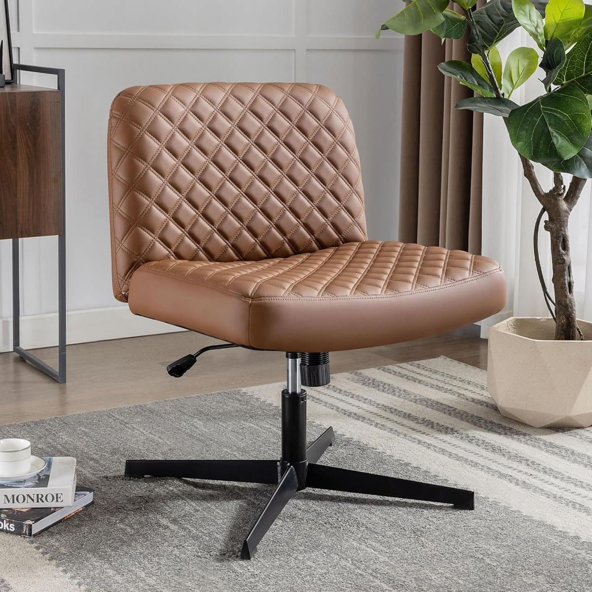 BÜRO-DREHSTUHL Braun 49/64/84 cm - Braun, Metall (64/84/49cm) - Urban Meuble