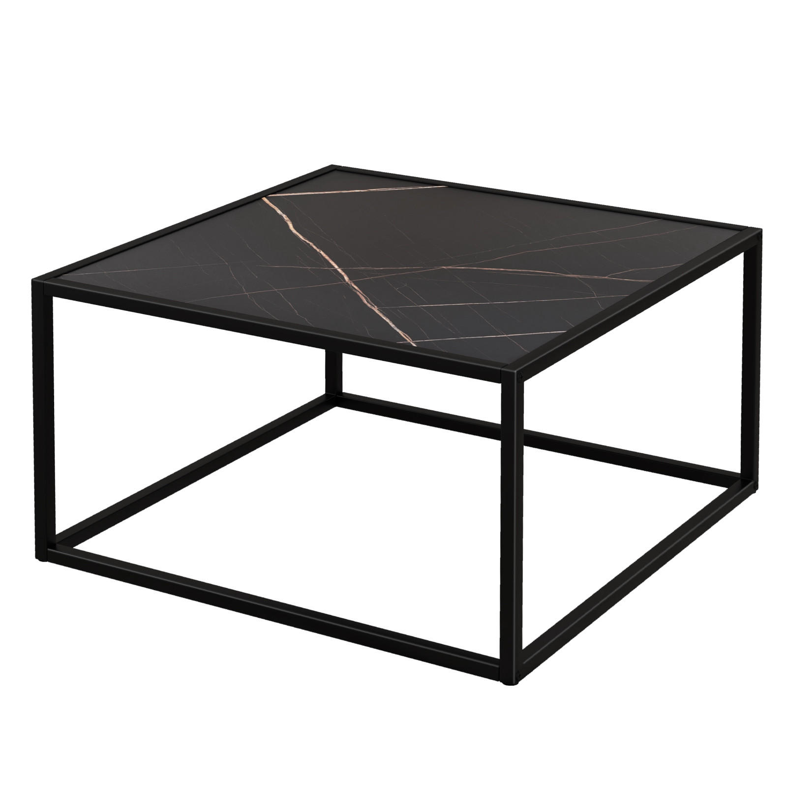 COUCHTISCH Schwarz - Schwarz, Holz (70/70/40cm) - COSTWAY