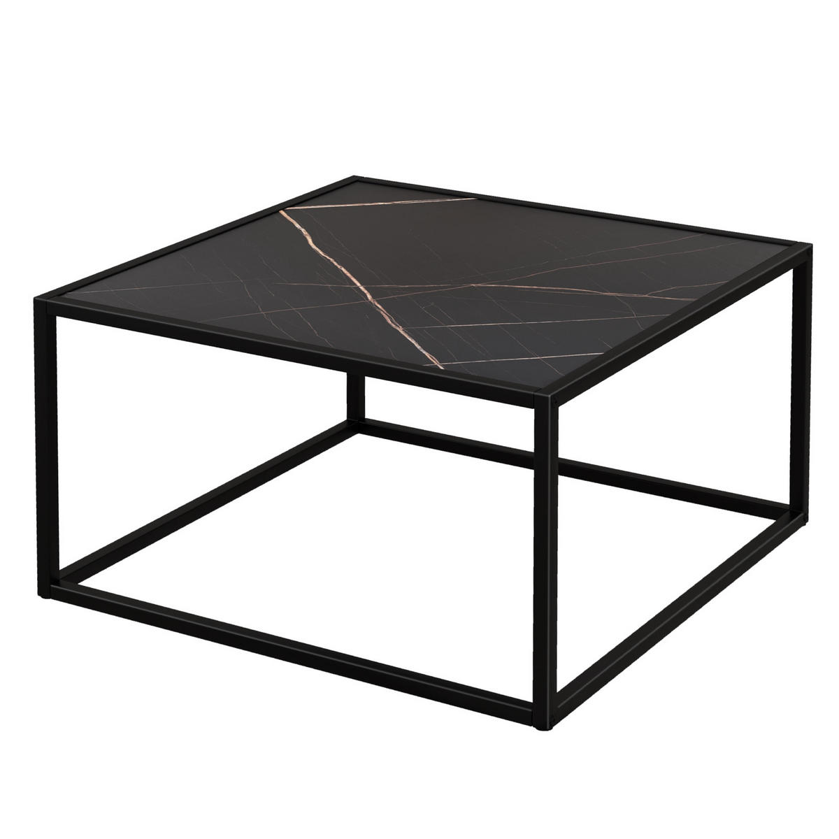 COUCHTISCH Schwarz - Schwarz, Holz (70/70/40cm) - COSTWAY