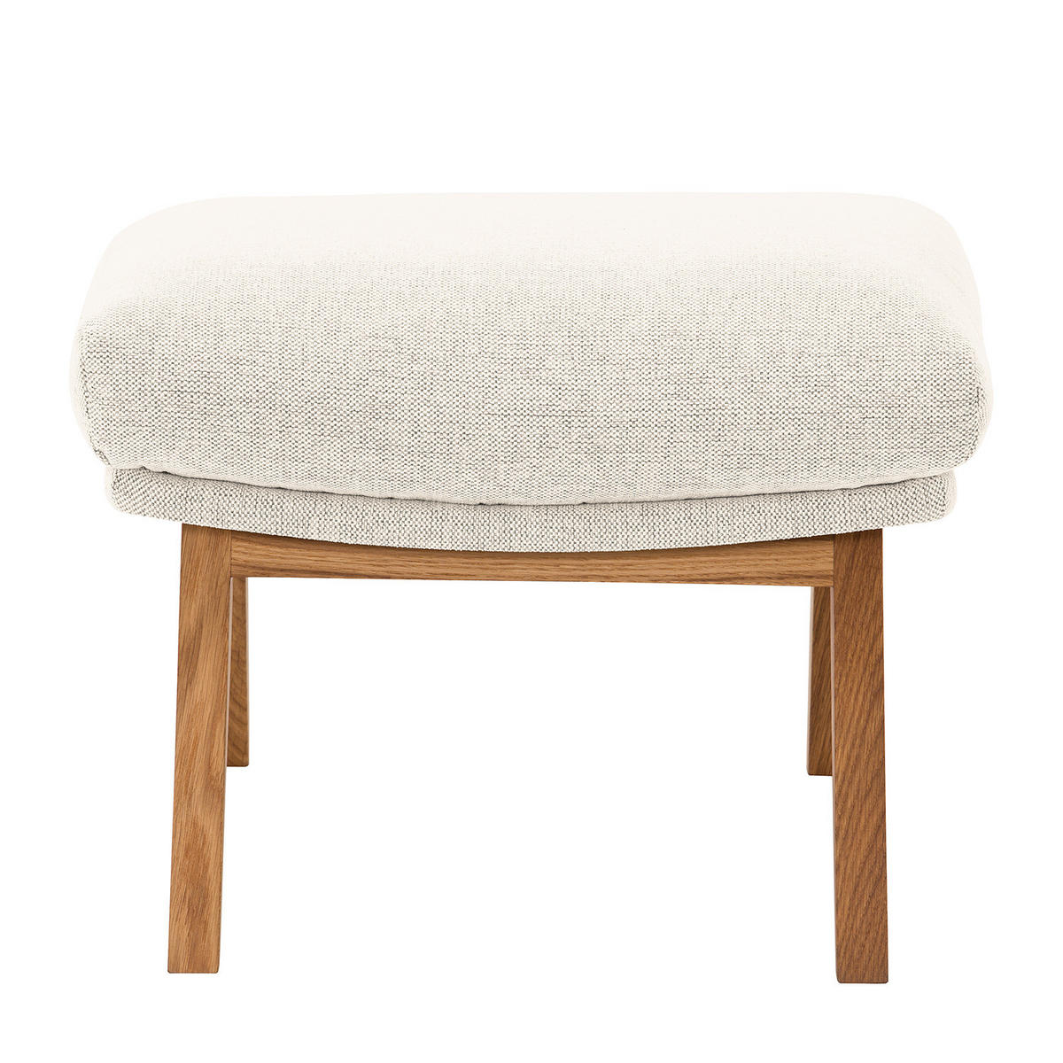 POLSTERHOCKER mit Holzfüßen - Eichefarben/Beige, Textil (51/37/41cm) - home24