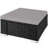 RATTAN-SITZHOCKER Bitonto,53 x 53 x 26 cm,schwarz/grau - Schwarz/Grau, Kunststoff (53/26/53cm) - tectake