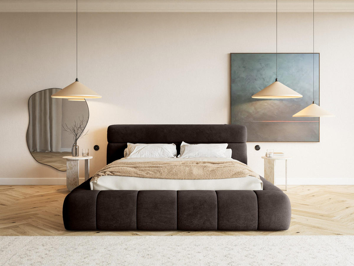 POLSTERBETT Nuuk 200x200 cm, Braun - Braun, Textil (200/200cm) - Fedve