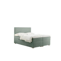 BOXBETT Mit Bettkasten Matratze Topper RIMINI Stoff Riviera Mintz 120x200 cm H2-Pocket - Mintgrün, Holz/Textil (120/200cm) - Kaiser Möbel
