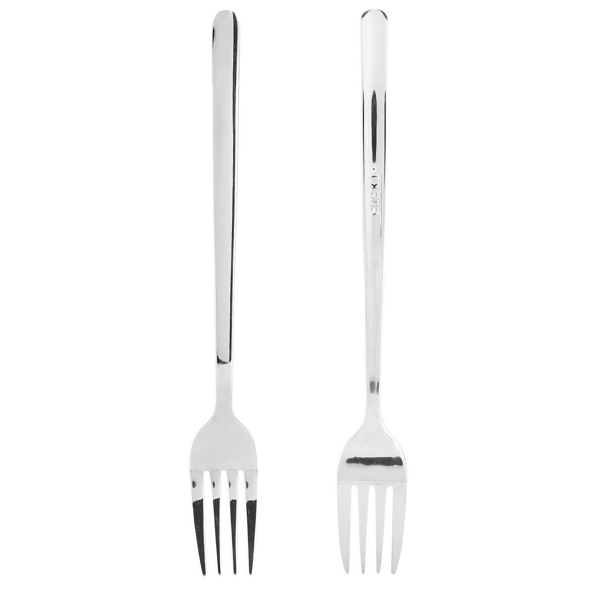 BESTECK-SET 4er-Pack Edelstahl-Gabeln - Silberfarben, Metall
