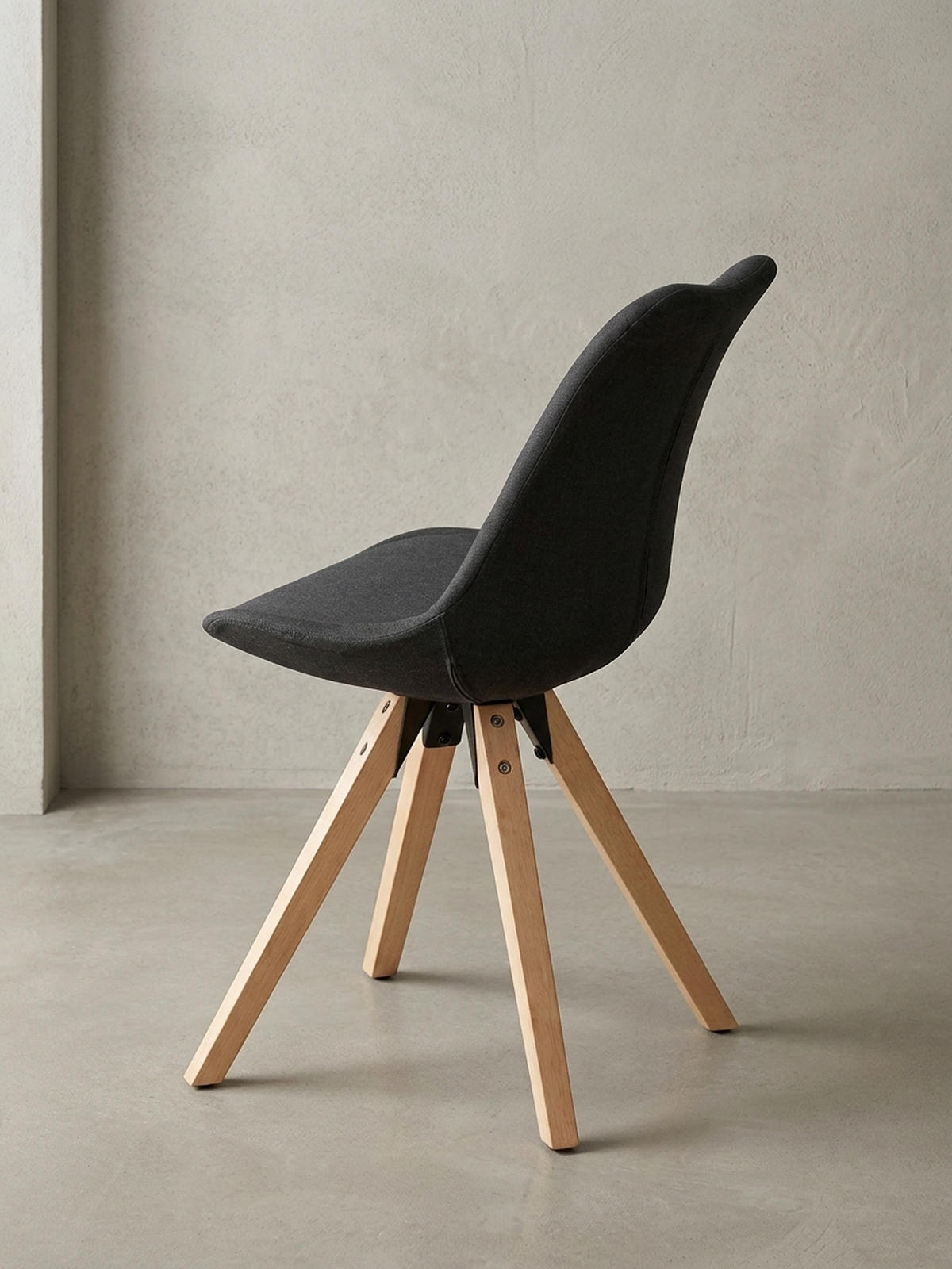 ESSZIMMERSTUHL 2er Set Stoffbezug mit Holzgestell Skandinavisch gepolstert, Anthrazit 49x52x87 cm - Anthrazit/Beige, Holz/Textil (49/87/52cm) - KADIMA DESIGN