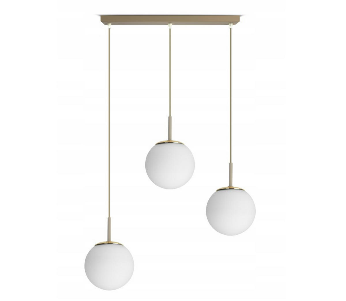 PENDELLEUCHTE ECRU II - Beige/Goldfarben, Glas/Metall (60/14/100cm) - kiki design