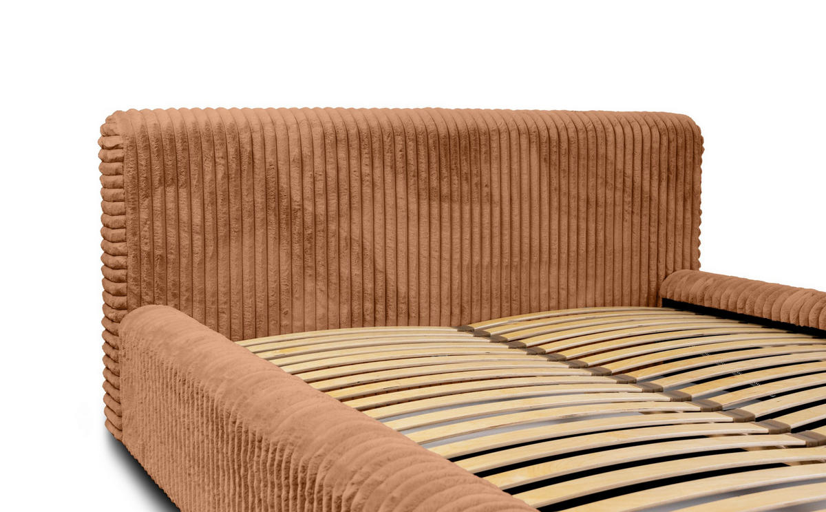 POLSTERBETT aus Strickmaterial Kostar 180x200 cm, Braun - Braun, Textil (180/200cm) - Fedve