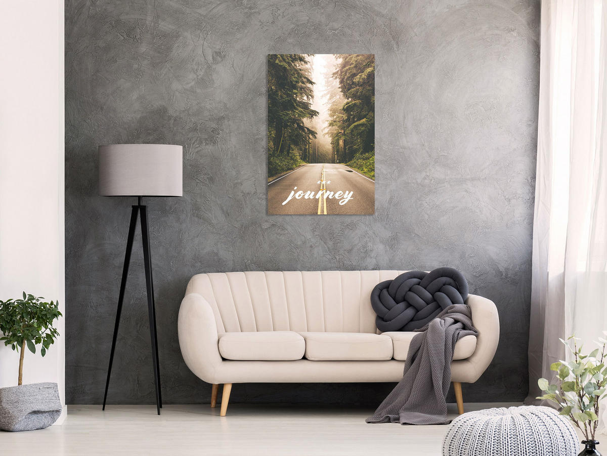 KUNSTDRUCK Grün 40/60 cm - Grau/Grün, Textil (40/60cm) - KUNSTLOFT