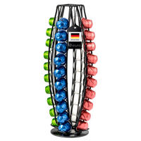 KAPSELSTÄNDER für Nespresso, 40 Kapseln, schwarz - Schwarz, Metall (12.5/37.5/12.5cm) - eluno