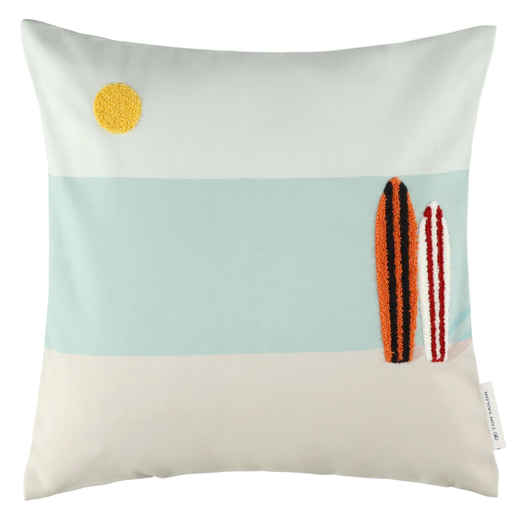 KISSENHÜLLE SURF - Blau, Textil (40/40cm) - Tom Tailor