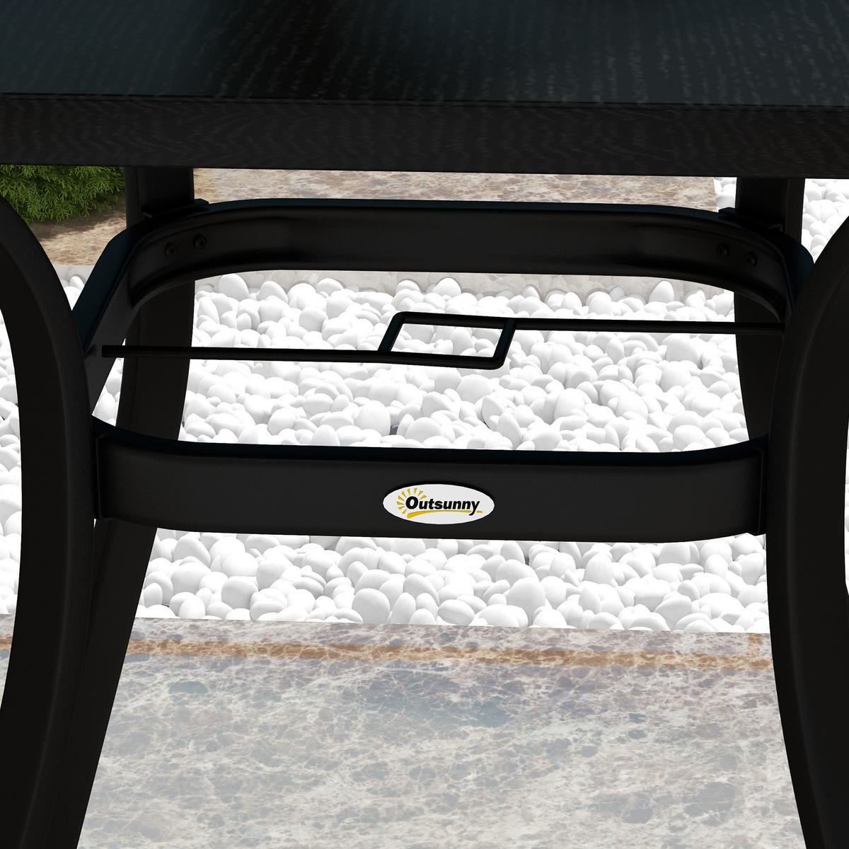 GARTENTISCH DE-07248 für 4 Personen mit Stahlgestell Schwarz - Schwarz, Metall (80/82/72cm) - ComfortXL