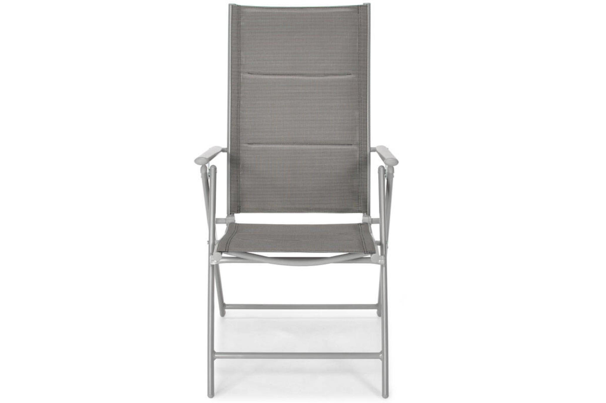 GARTENSTUHL Modena Silber, mit Verstellbarer Rückenlehne - Silberfarben, Holzwerkstoff (57/107/70cm) - Bettso