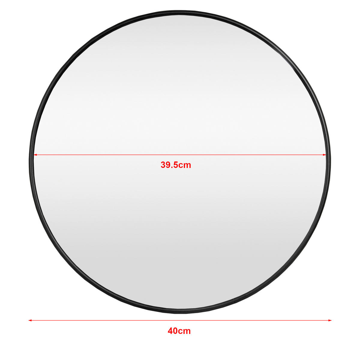 WANDSPIEGEL Ordona - Schwarz, Glas/Metall (40/2.8/40cm) - [en.casa]