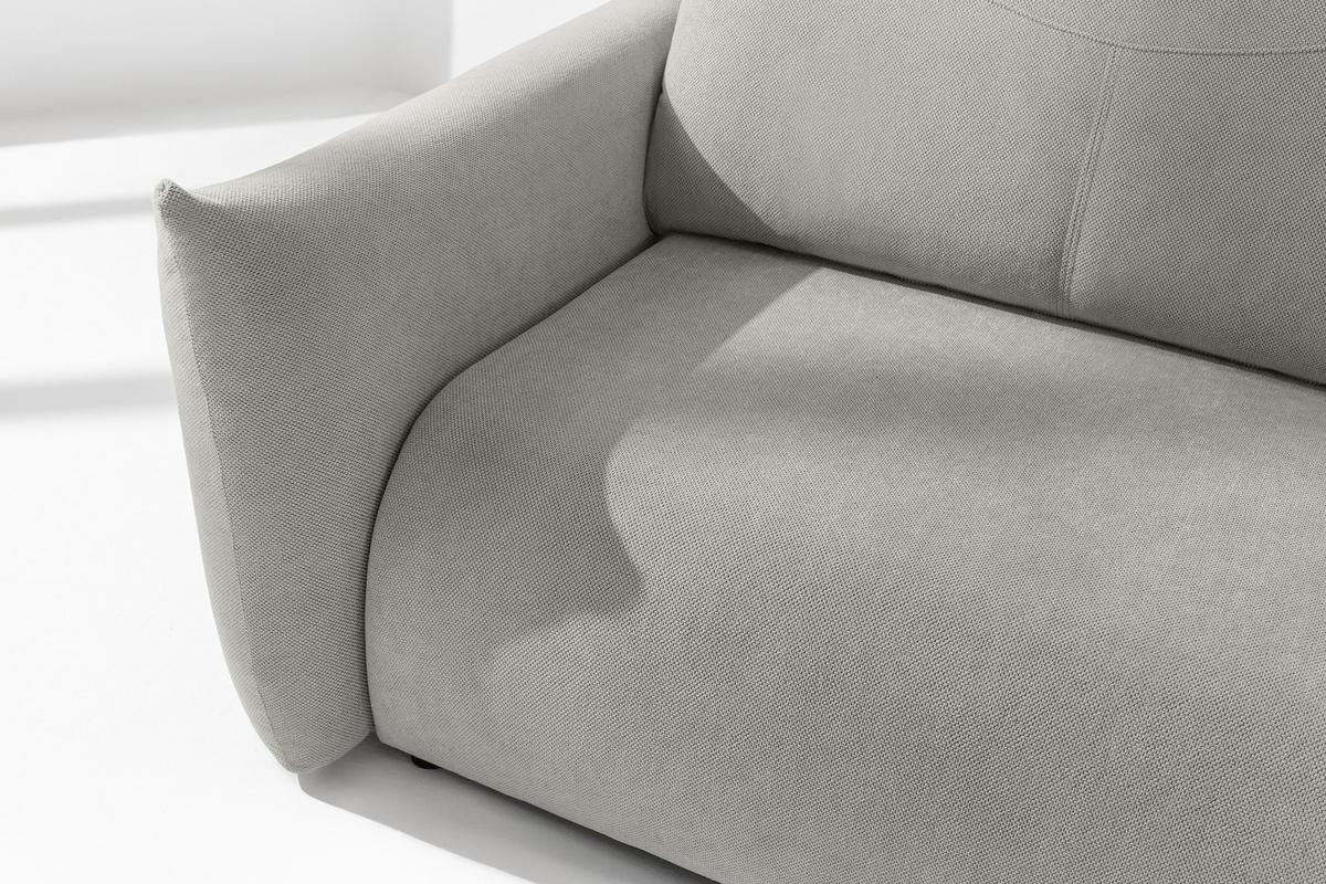3-SITZER-SOFA LAVIS, Grau - Grau, Holz/Textil (242/87/111cm) - KONSIMO®