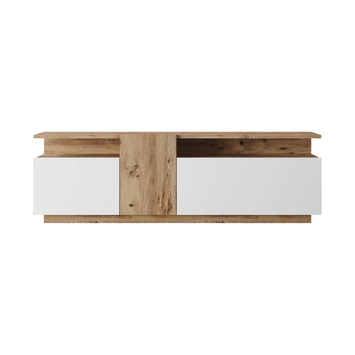 LOWBOARD Hellbraun Weiß 29,5/150/46,5 cm - Braun, Holzwerkstoff (150/46.3/29.5cm) - Mobili Rebecca