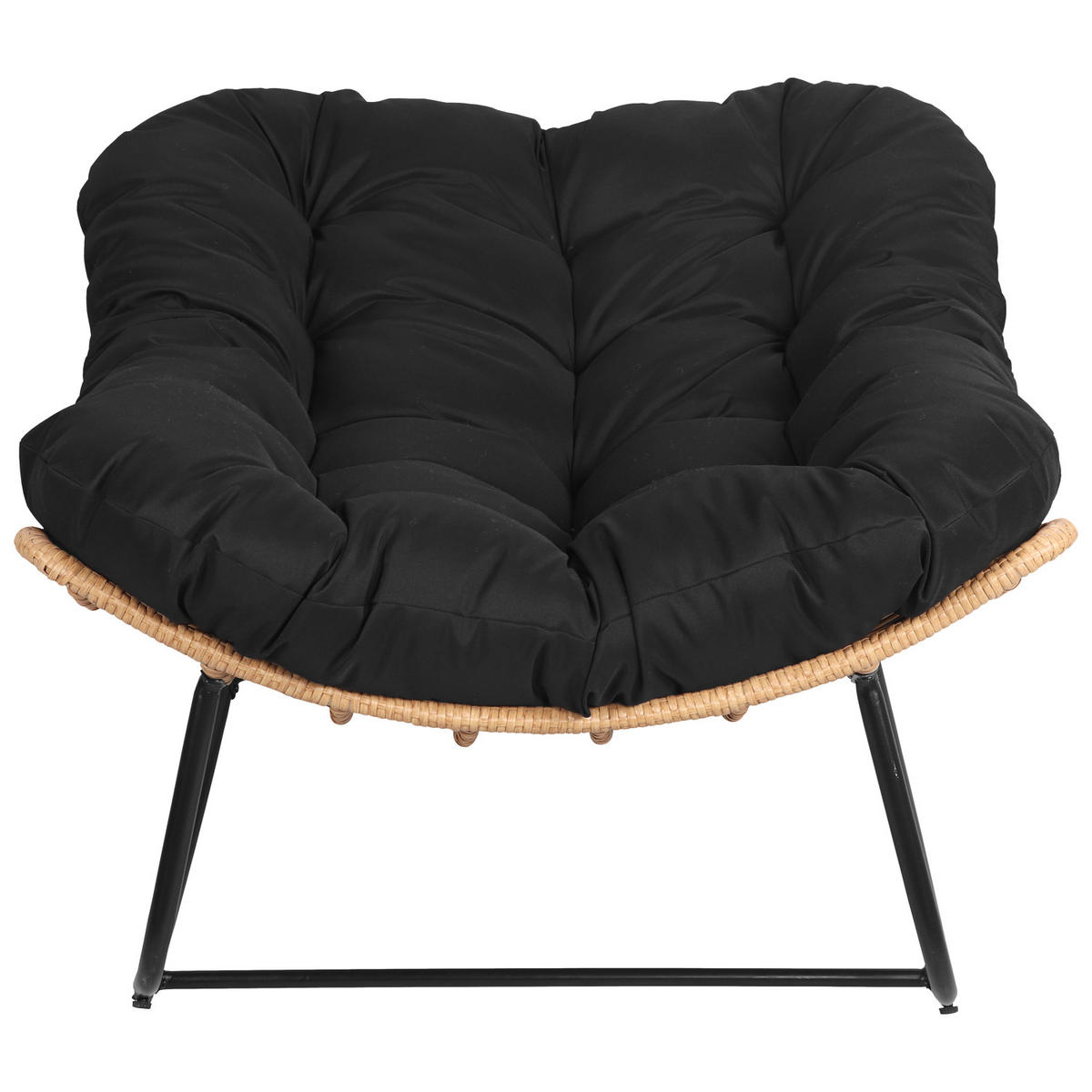 SCHAUKELSTUHL Cinta Schwarz - Schwarz, Textil (102/72/100cm) - Happy Garden