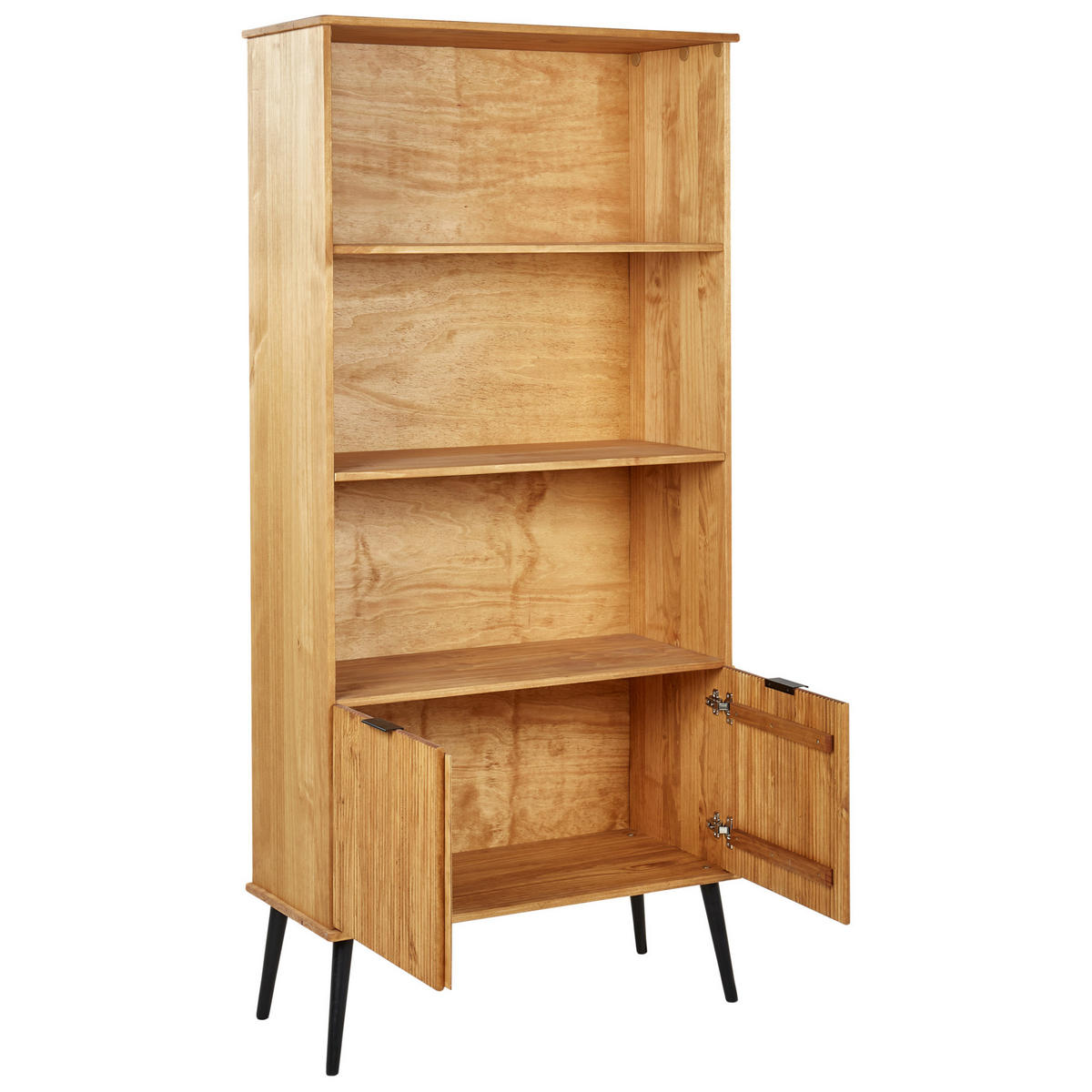 BOKHYLLA furu 190 cm brun Timmins - Ljusbrun, Trä (90/190/39cm) - Beliani