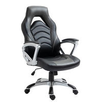 CHEFSESSEL Lederlook schwarz/grau - Schwarz/Grau, Kunststoff/Textil (65/107/72cm) - CLP