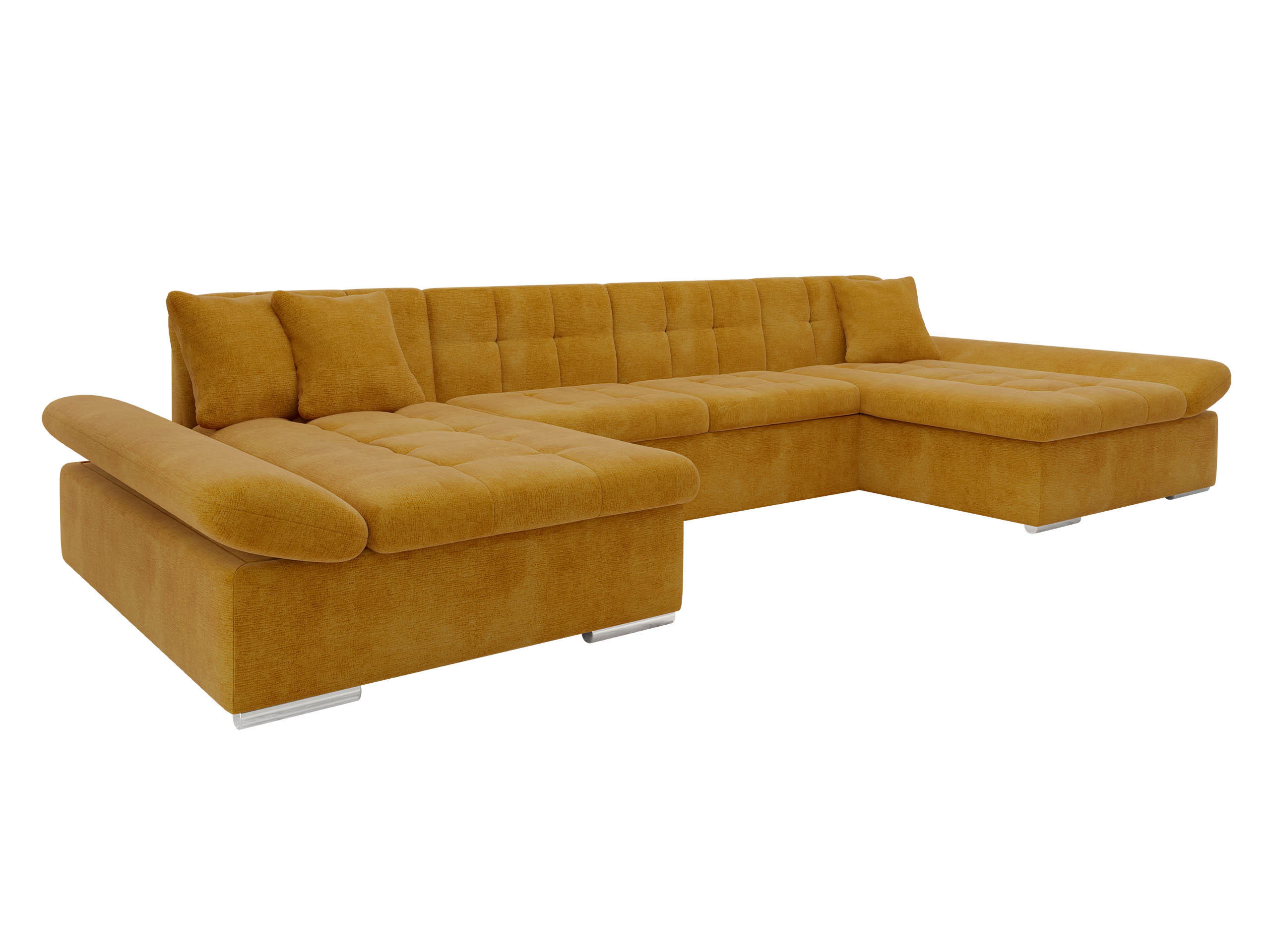 WOHNLANDSCHAFTEN Alia - Currygelb, Holz/Textil (360/75/160cm) - MIRJAN24