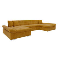 WOHNLANDSCHAFTEN Alia - Currygelb, Holz/Textil (360/75/160cm) - MIRJAN24