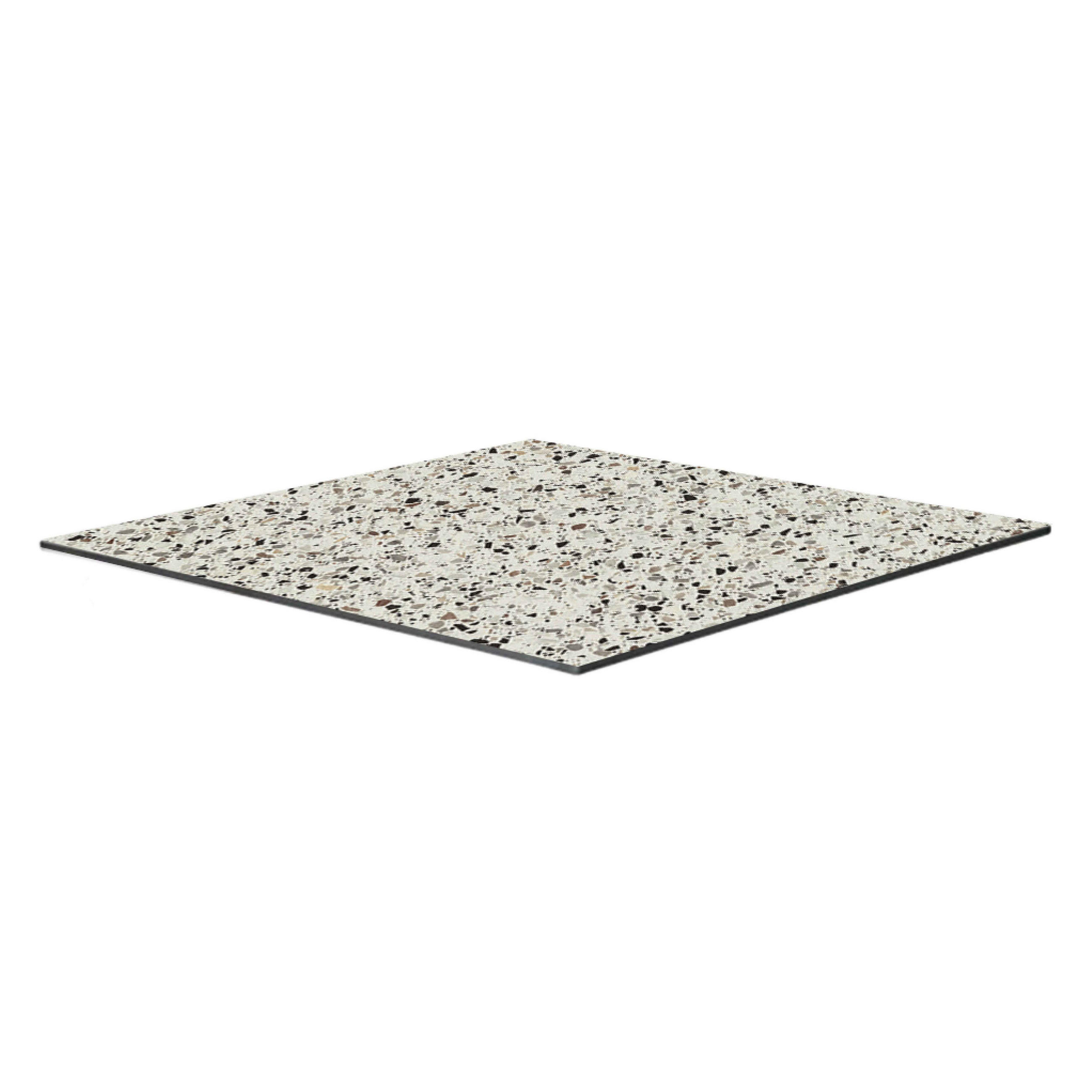 TISCHPLATTE 70 x 70 cm, terrazzo - Weiß, Holzwerkstoff (70/70/1.25cm) - Oviala