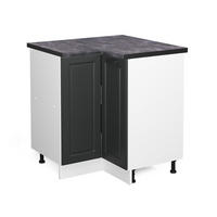 ECKUNTERSCHRANK R-Line Anthrazit Landhaus 75.6 cm , AP Anthrazit - Anthrazit/Weiß, Holzwerkstoff (75.6/81.6/60cm) - Vicco