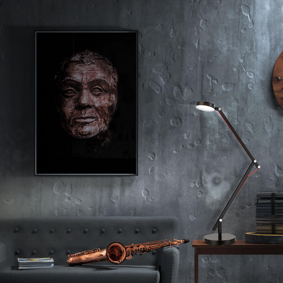 LED TISCHLEUCHTE WILO Schwarz - Schwarz, Metall (18/91/84cm) - Globo Lighting