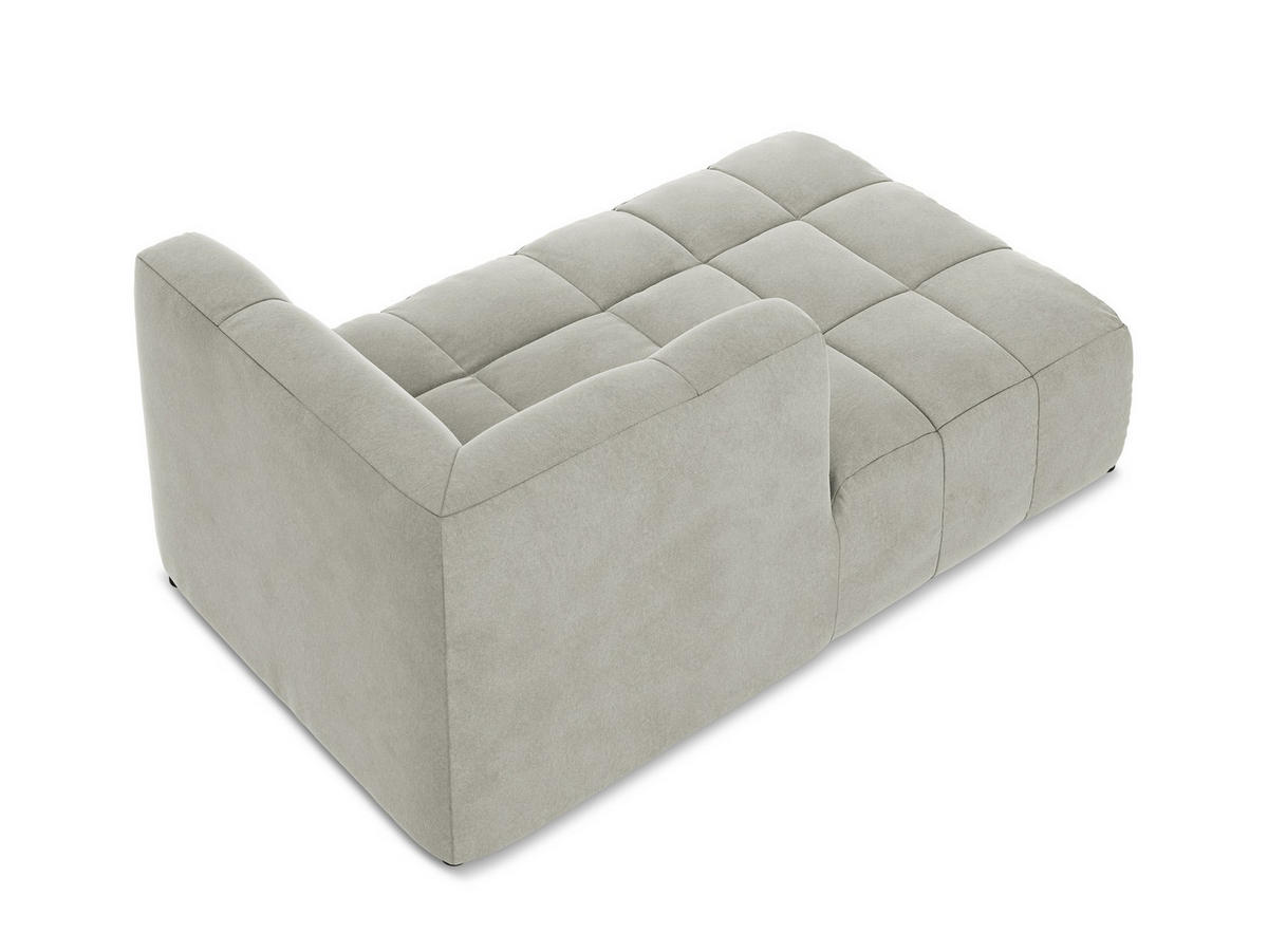 SOFAELEMENT Links Samt Stoff Grau - Hellgrau/Schwarz, Holzwerkstoff/Kunststoff (101/77/175cm) - Makamii