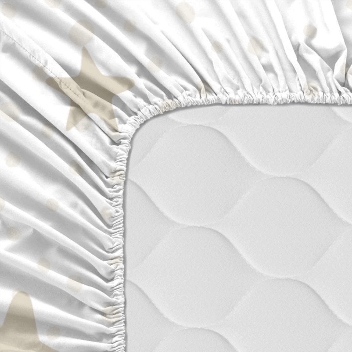 SPANNBETTTUCH little star 105x200x32 cm beige - Beige, Textil (105/200cm) - Happy Friday