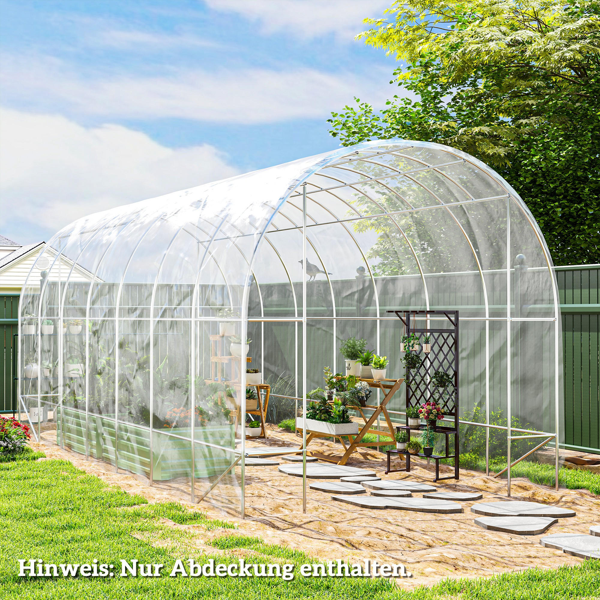 GEWÄCHSHAUSFOLIE 7 x 8 m, wasserdichtGartenfolie, aus Kunststoff, Extra Dick - Transparent, Kunststoff (700/1/800cm) - Outsunny