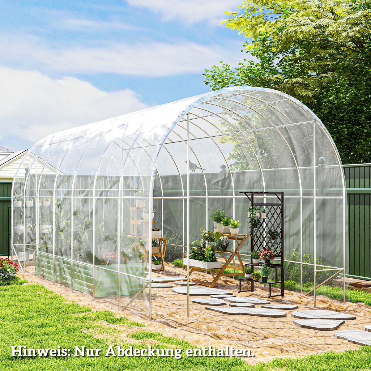 GEWÄCHSHAUSFOLIE 7 x 8 m, wasserdichtGartenfolie, aus Kunststoff, Extra Dick - Transparent, Kunststoff (700/1/800cm) - Outsunny