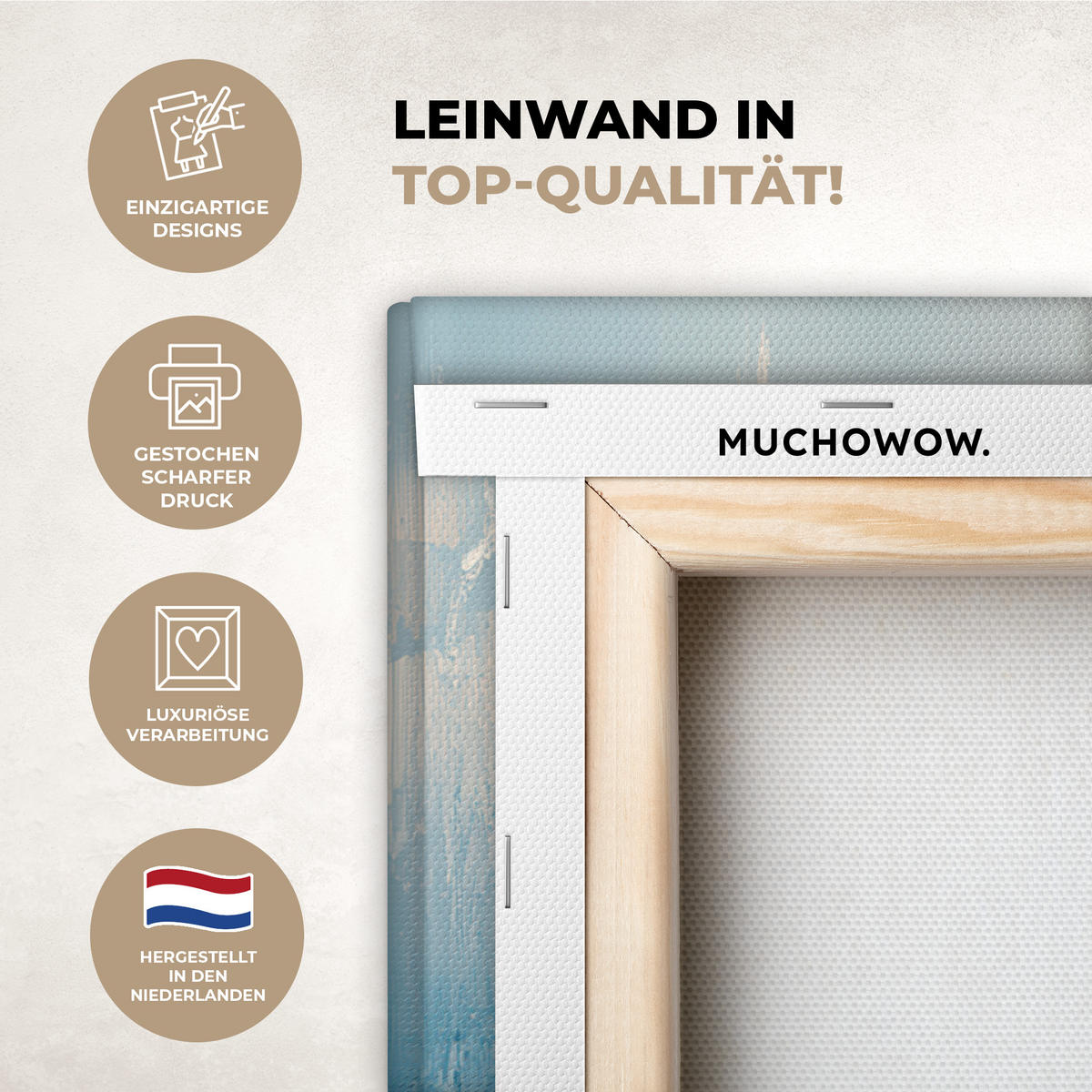 LEINWANDBILD Wald - Winter - Natur - Abstrakt - Schnee Wandbilder 80x60 cm - Weiß, Textil (80/60cm) - MuchoWow