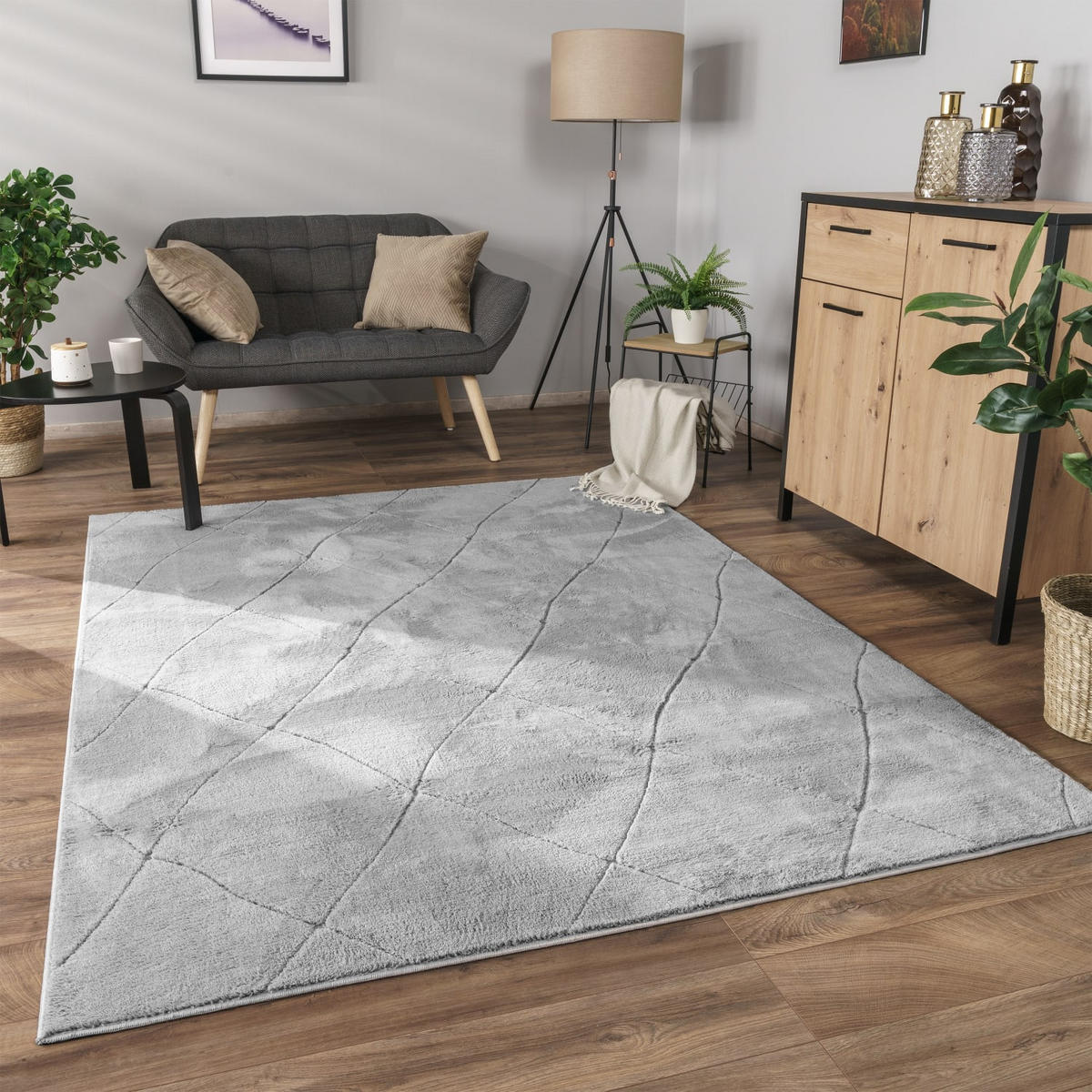 KURZFLORTEPPICH 60/100 cm Utrecht 641 - Grau, Textil (60/100cm) - Paco Home