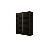 KLEIDERSCHRANK SOLTI mit LED - 150 cm - Schwarz - Schwarz, Holzwerkstoff (150/215/61cm) - ALTDECOR