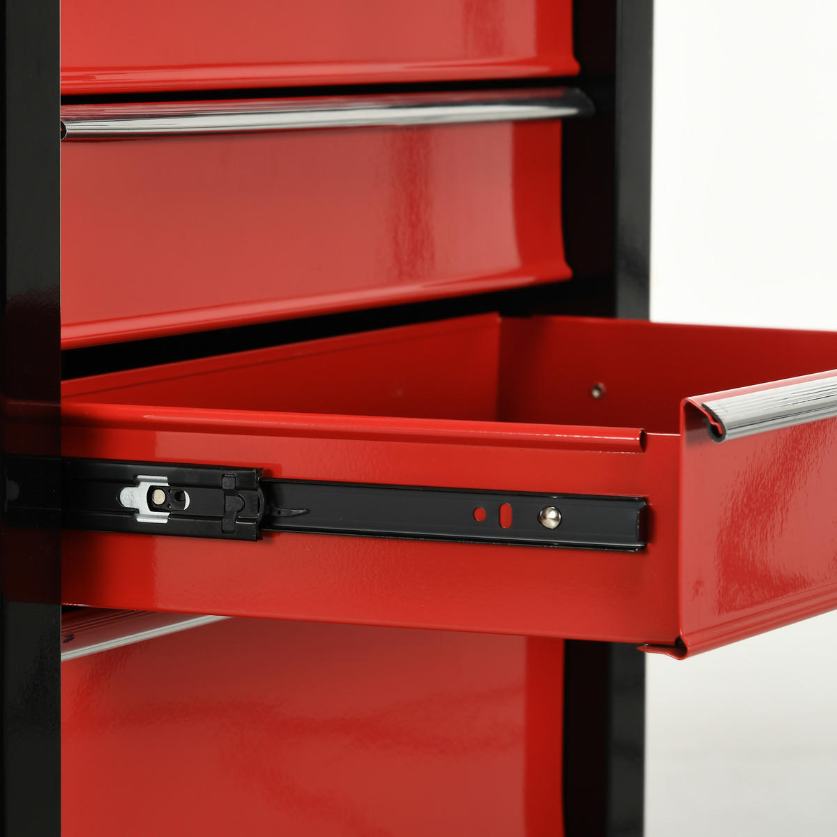 WERKZEUGWAGEN DE-18980 5 Schubladen, abschließbar Rot - Schwarz, Metall (33/82.5/61.5cm) - ComfortXL