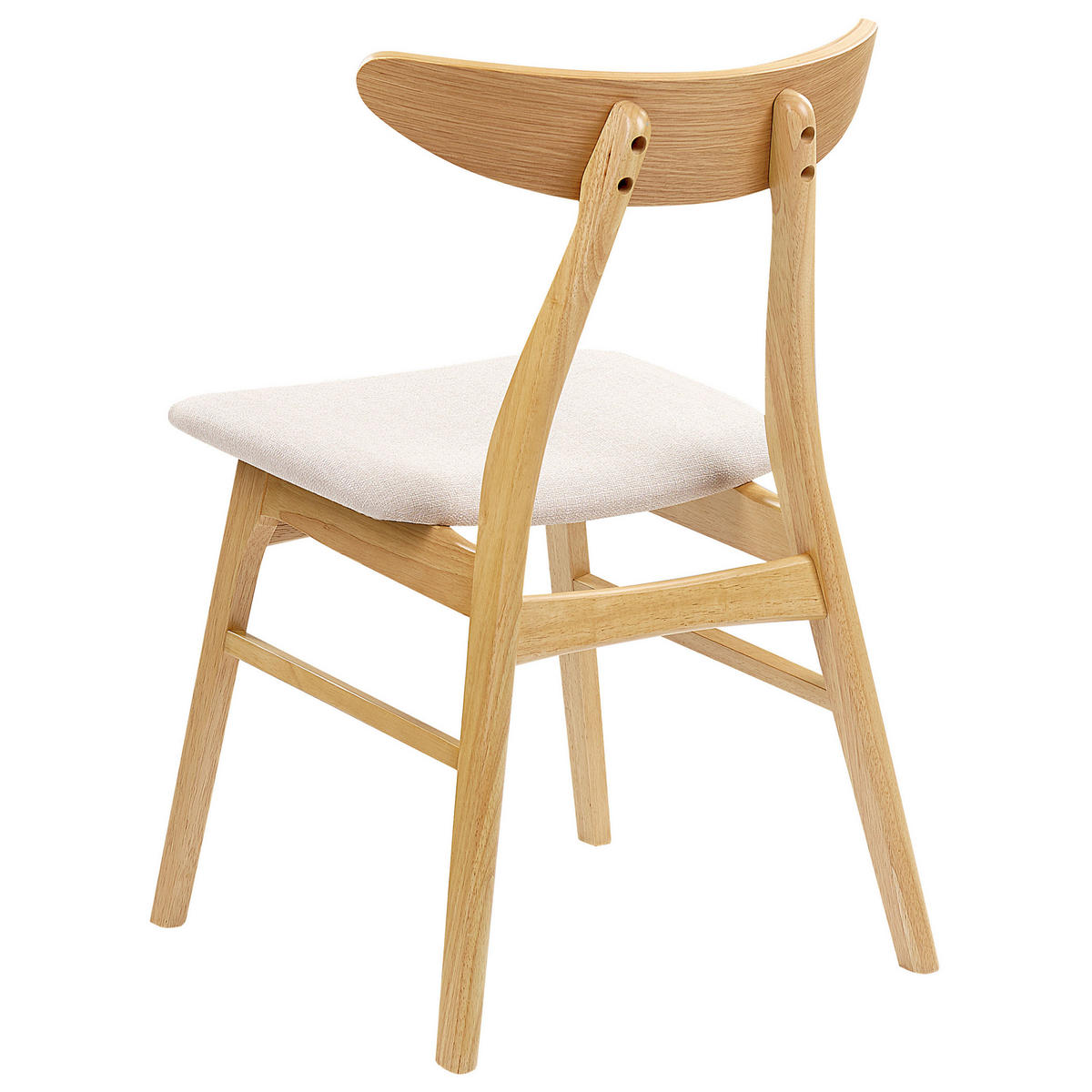 ESSZIMMERSTUHL 2er-Set Gummibaumholz Hellbraun/Hellbeige Lynn - Hellbraun, Holz/Textil (49/78/47cm) - Beliani