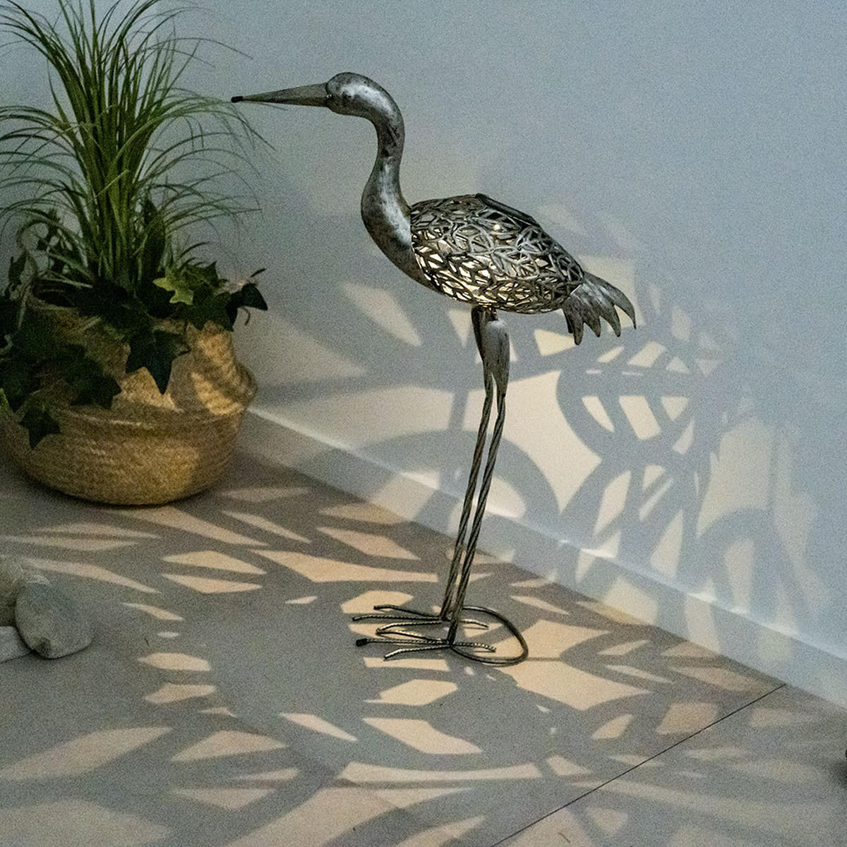 LED AUSSENLEUCHTE Kranich Grau - Grau, Metall (29/15/77cm) - Globo Lighting