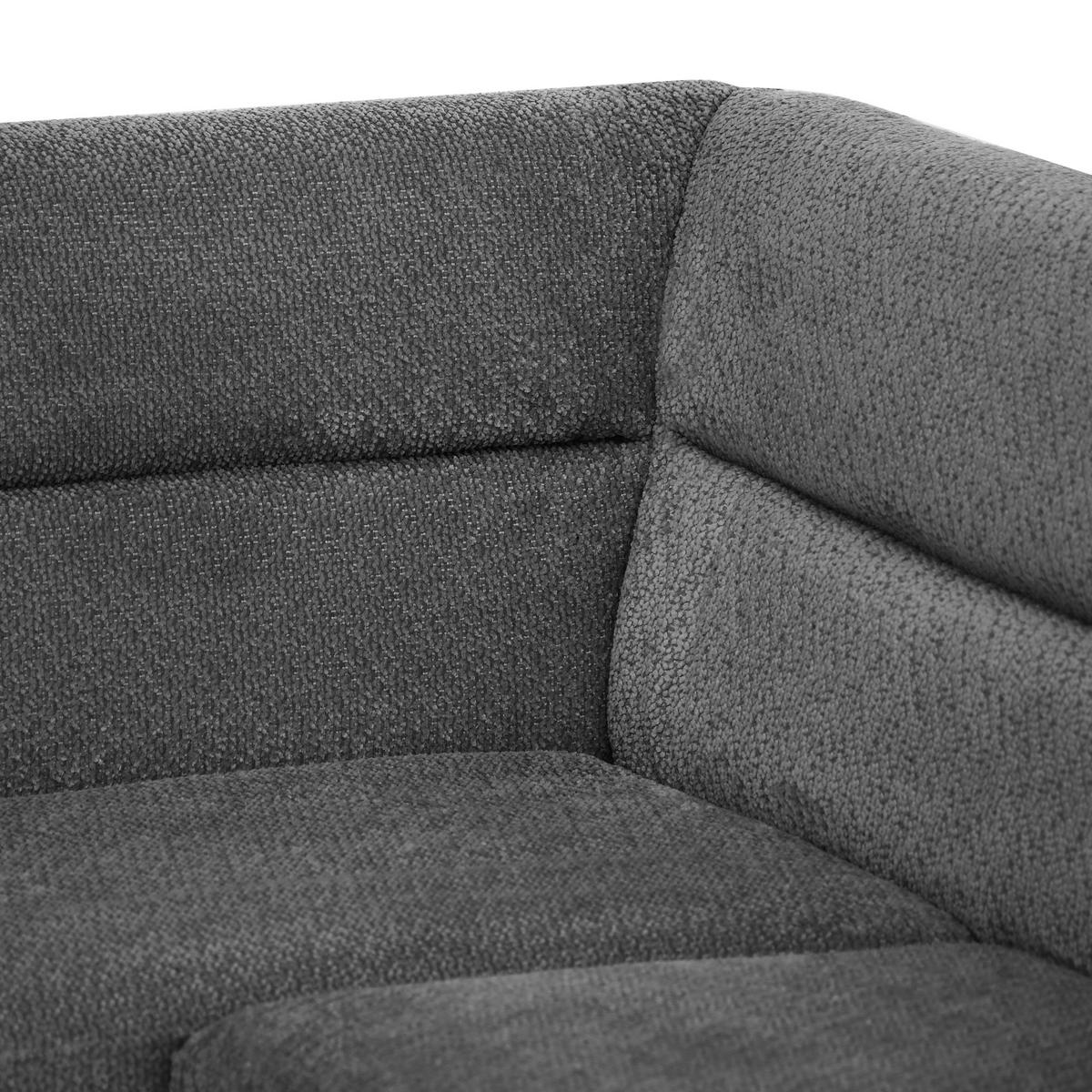 ECKBANK Cresto 212x173 cm, mit Metallbeinen, Egon-Stoff, Grau - Schwarz/Grau, Metall (212/173cm) - Beautysofa