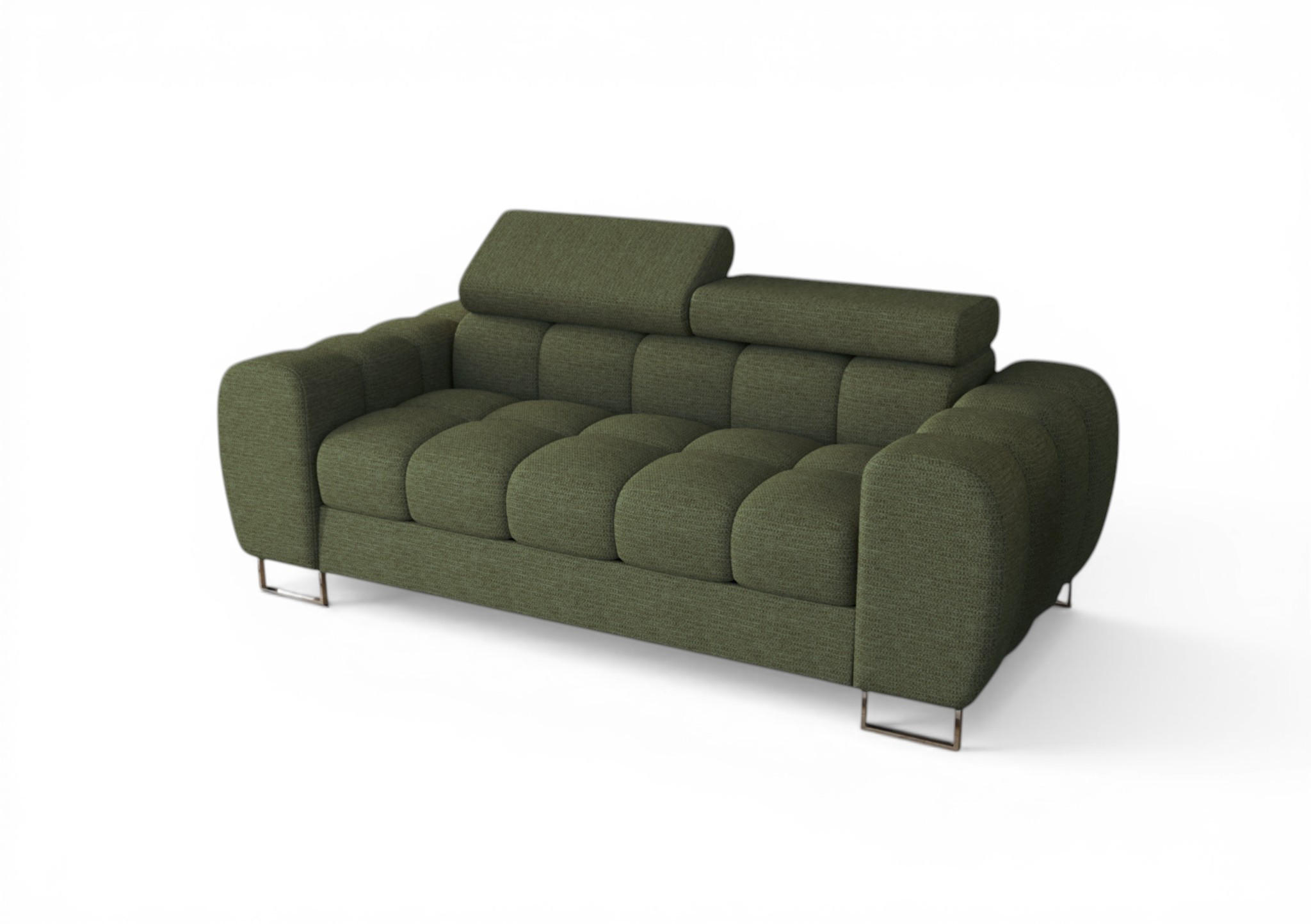 SOFA 2-sitzer Bastien In Stoff Aragon - Grün, Holzwerkstoff/Textil (195/95/97cm) - Fun Möbel