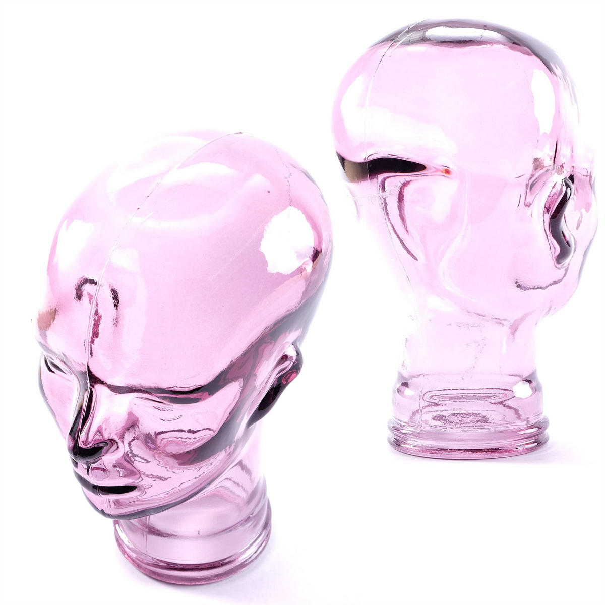 KOPFHÖRERSTÄNDER MICK Glas transparent lila - Violett, Glas (21/29/21cm) - DESIGN DELIGHTS