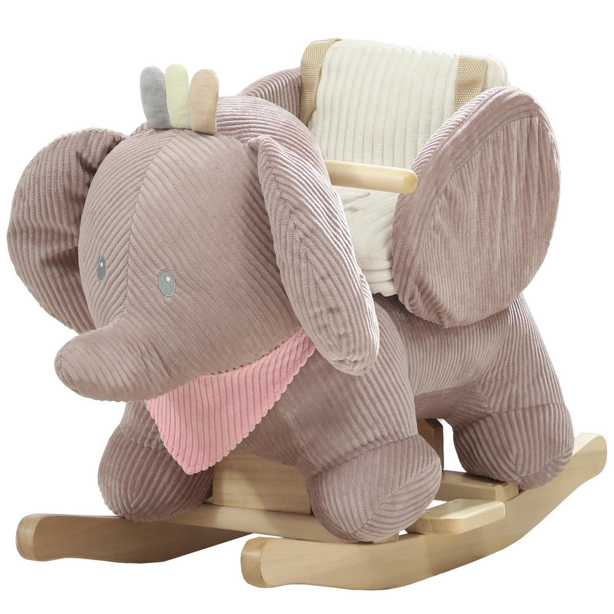 SCHAUKELTIER DE-10212 Elefant mit interaktiven Geräuschen Braun - Braun, Holz (32/49/65cm) - ComfortXL