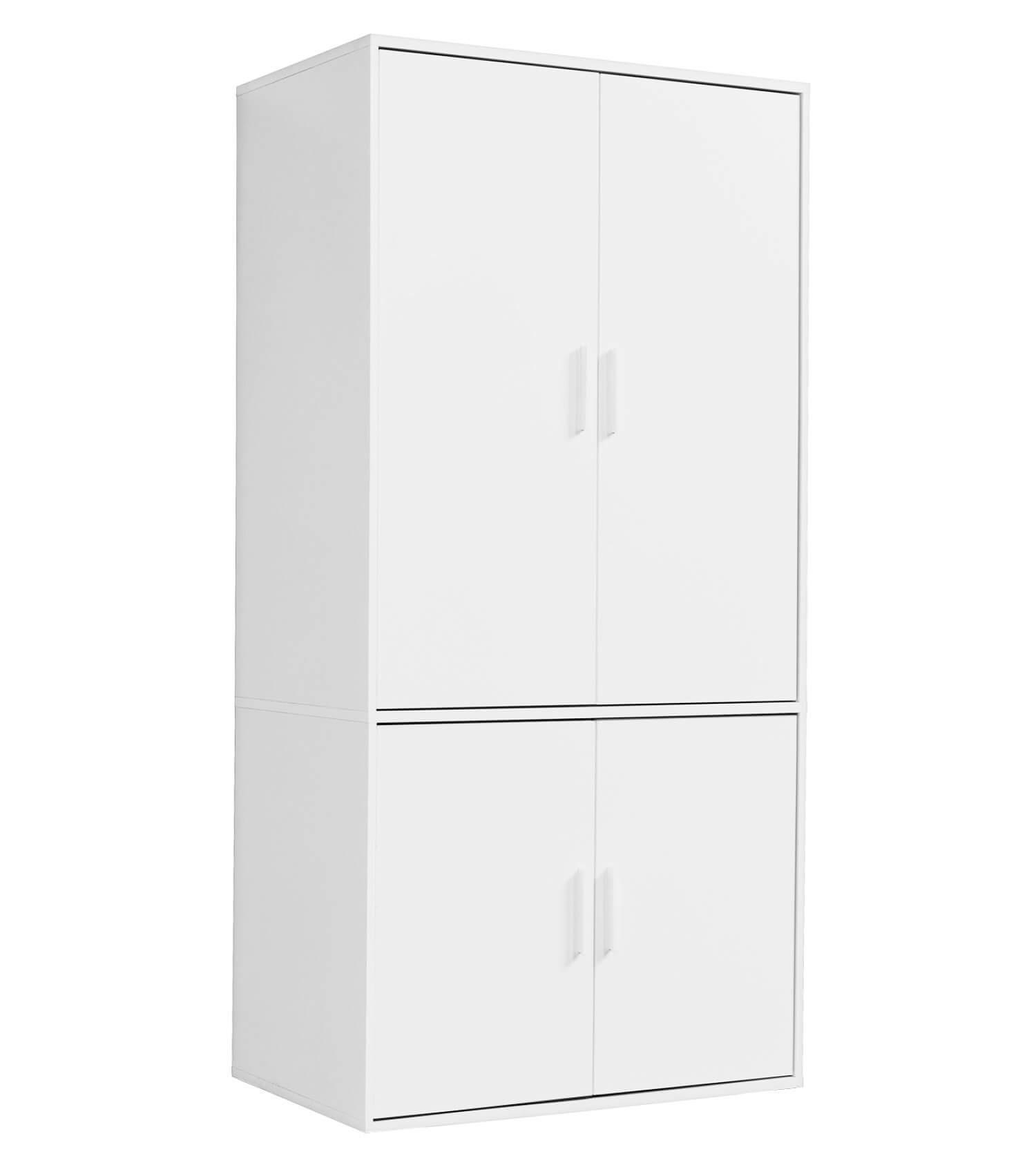 KLEIDERSCHRANK Der Grenzenlose - Weiß, Holzwerkstoff (90/187/58cm) - Mokebo