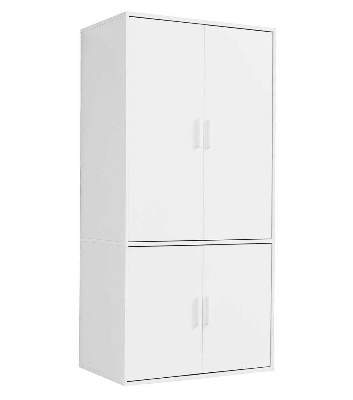 KLEIDERSCHRANK Der Grenzenlose - Weiß, Holzwerkstoff (90/187/58cm) - Mokebo