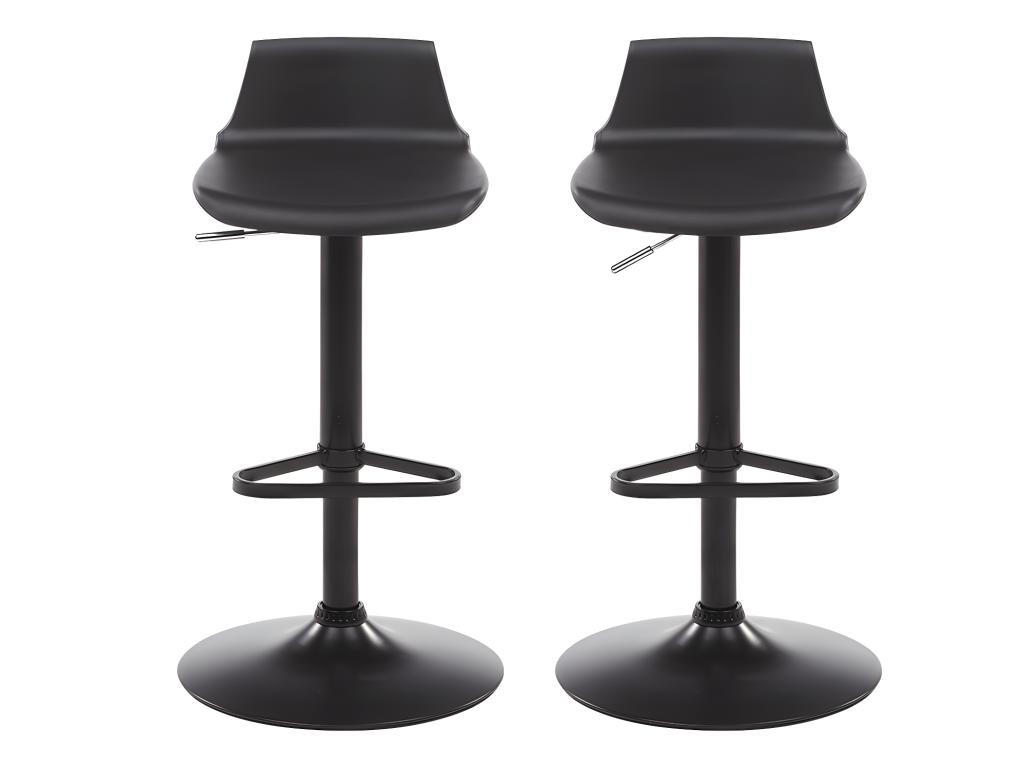 BARHOCKER 2er-Set höhenverstellbar - Polypropylen - Schwarz - CALAS - Schwarz, Kunststoff (45/95/45cm) - Vente-Unique