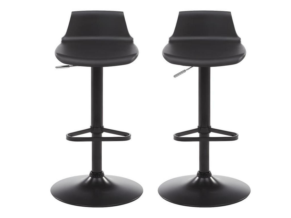 BARHOCKER 2er-Set höhenverstellbar - Polypropylen - Schwarz - CALAS - Schwarz, Kunststoff (45/95/45cm) - Vente-Unique