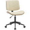 DREHSTUHL Holz walnuss/creme - Walnussfarben/Creme, Holz/Textil (50/82/54cm) - CLP