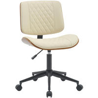DREHSTUHL Holz walnuss/creme - Walnussfarben/Creme, Holz/Textil (50/82/54cm) - CLP