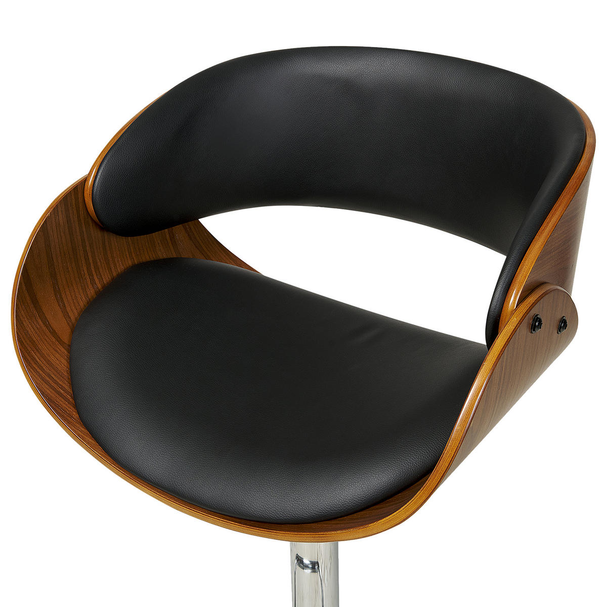 BARSTUHL 2er-Set Kunstleder drehbar SchwarzBaku - Schwarz, Kunststoff (53/85/45cm) - Beliani