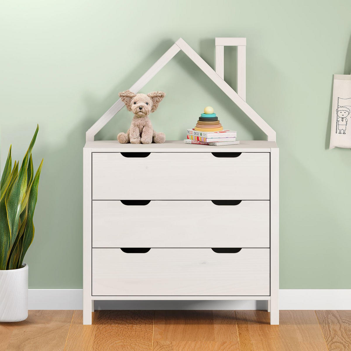 KOMMODE ELANO - Weiß, Holz (83/120/41cm) - IDIMEX