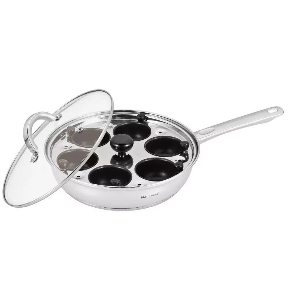 EIERPFANNE Silber 24/24/6 cm KB7607 - Silberfarben, Metall (24cm) - Klausberg 